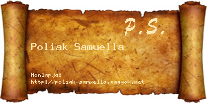 Poliak Samuella névjegykártya